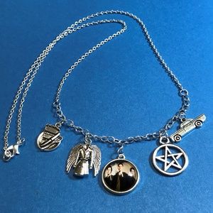 Supernatural Charm Necklace 21 Inches Silver Tone
